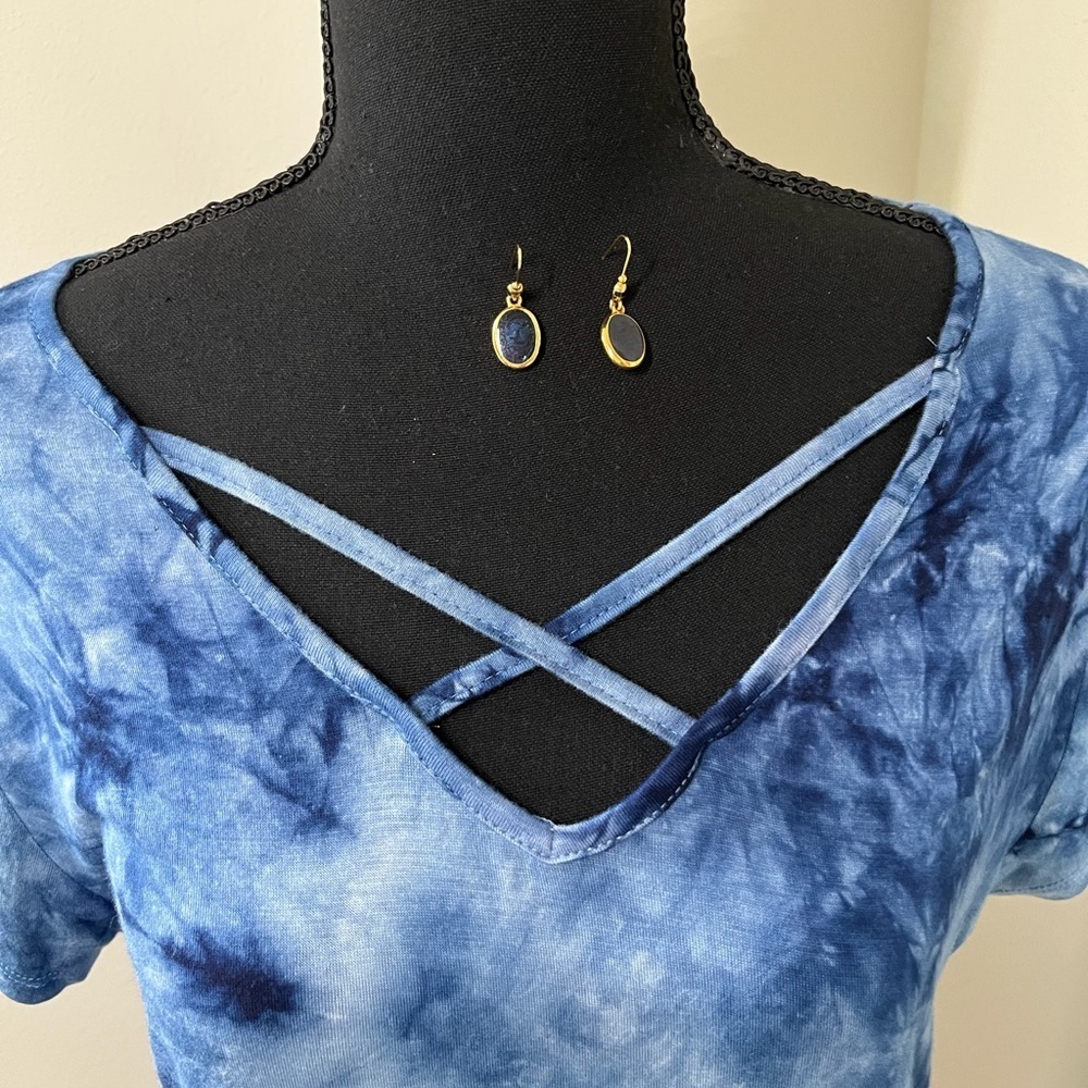 Rue 21 Blue Tie-Dye Crisscross Top Spandex NWT, 1/$10 or 2/$15